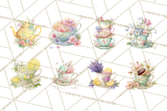 Spring Garden Tea Party Clipart, Tea Party Flowers Png Product Image 5