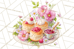 Spring Garden Tea Party Clipart, Tea Party Flowers Png Product Image 3