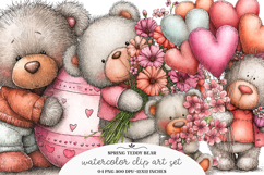 Whimsical Easter Teddy Bear Clipart - Easter Teddy Bear Png Product Image 1