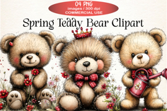 Spring Teddy Bear Clipart Product Image 1