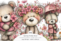 Spring Teddy Bear Clipart Product Image 1