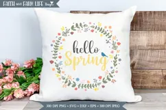 Hello Spring Floral SVG, PNG, JPEG, Round Design Product Image 3