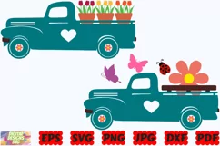 Spring Truck SVG | Truck SVG | Vintage Truck SVG |Easter SVG Product Image 3