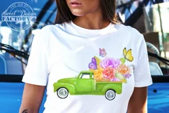 Spring truck with flowers PNG sublimation Product Image 5