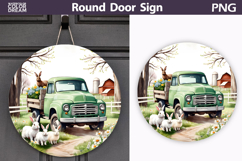 Spring Green Truck Round Sign | Vintage Farm Truck Sublimat Product Image 1