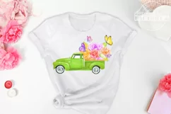 Spring truck with flowers PNG sublimation Product Image 4