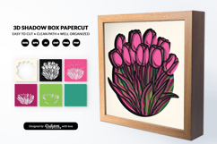 Spring Tulip Layered Shadow Box - 3D Home Decor Cut File Product Image 3