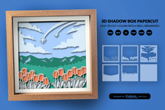 Tulip Garden Layered Shadow Box - 3D Home Decor Cut File Product Image 3