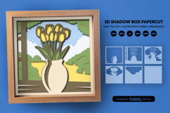 Tulip in Vase Layered Shadow Box - 3D Home Decor Cut File Product Image 3