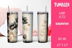 Wood Burned Tulip Tumbler | Sublimation 20 oz Skinny Tumbler Product Image 1