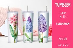 Vintage Hyacinth Flowers Tumbler | Sublimation 20 oz Skinny Product Image 1