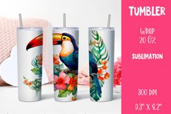 Colorful Toucan Tumbler Wrap Design, Summer Sublimation Product Image 1