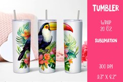 Colorful Toucan Tumbler Wrap Design, Summer Sublimation Product Image 1