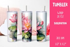 Water lilies Sublimation| Sublimation 20 oz Skinny Product Image 1