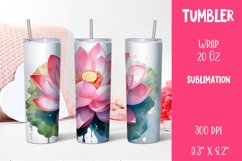 Water lilies Sublimation| Sublimation 20 oz Skinny Product Image 1