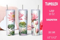 Water lilies Sublimation| Sublimation 20 oz Skinny Product Image 1