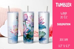 Water lilies Sublimation| Sublimation 20 oz Skinny Product Image 1