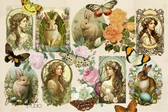 Spring Vintage Easter PNG Bundle Scrapbooking Clipart 