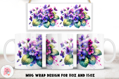 Spring Flowers Mug Wrap For 11 oz and 15 oz, 3d Mug, Christmas Cozy Vibes Png