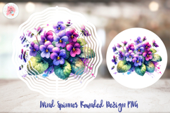 Spring Violets Wind Spinner, Door Hanger Png, Keychain Png, Friendship Sublimation Png 