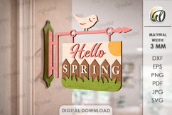 3D Spring Wall Hanger Laser Cut. Spring Sign SVG Product Image 1