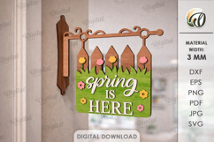 3D Spring Wall Hanger Laser Cut. Spring Sign SVG Product Image 1