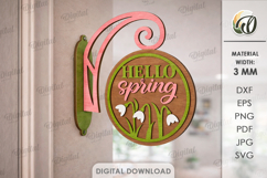 3D Spring Wall Hanger Laser Cut. Spring Sign SVG Product Image 1