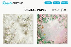 Spring Wallpaper Digital Paper, Spring Floral Pattern Product Image 1