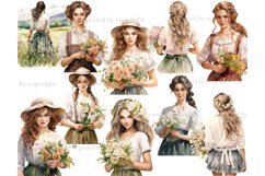 Spring Girl Clipart, Farmhouse Spring PNG Bundle, GlamArtZhanna, Country Woman Clipart Bundle, Farm Girl PNG, Spring Woman PNG, Girl With Flower Set, Spring Scrapbooking, Cottagecore Clipart, Spring Illustrations Set