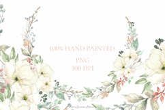 Spring Watercolor Floral Wreath Clipart Product Image 2