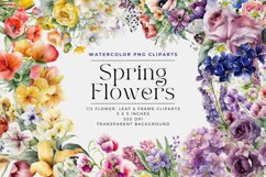 Spring Watercolor Floral Clipart Bouquet Product Image 1