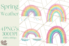 Rainy Day Clipart, Spring Weather Clip Art PNG, Umbrella Product Image 1