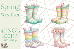 Rainy Day Clipart, Spring Weather Clip Art PNG, Umbrella Product Image 1