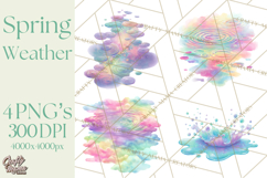 Rainy Day Clipart, Spring Weather Clip Art PNG, Umbrella Product Image 1