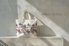 Spring White Floral Seamless Border PNG Product Image 2