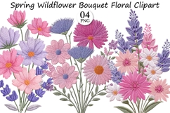 Spring Wildflower Bouquet Floral Clipart Product Image 1