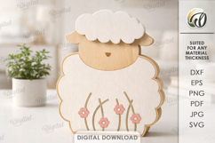3D Spring Animal Stand Decor Laser Cut. Sheep SVG Product Image 1