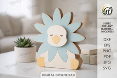 3D Spring Animal Stand Decor Laser Cut. Chick SVG Product Image 1