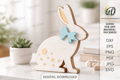 3D Spring Animal Stand Decor Laser Cut. Rabbit SVG Product Image 1