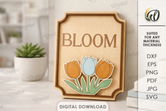 3D Spring Decor Laser Cut. Home Decor SVG Product Image 1