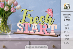 3D Spring Word Stand Laser Cut. Stand Decor SVG Product Image 1