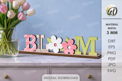 3D Spring Word Stand Laser Cut. Stand Decor SVG Product Image 1