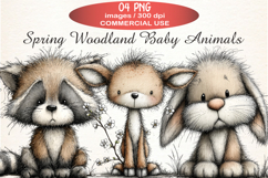 Spring Woodland Baby Animals PNG Product Image 1