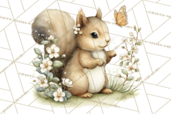 Woodland Spring Creatures PNG, Cute Forest Animals Waking Up Product Image 5