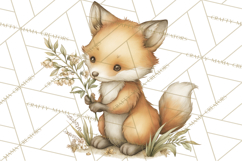 Woodland Spring Creatures PNG, Cute Forest Animals Waking Up Product Image 5