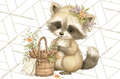 Woodland Spring Creatures PNG, Cute Forest Animals Waking Up Product Image 3