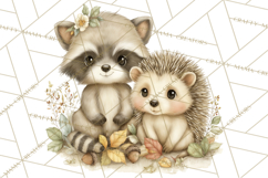 Woodland Spring Creatures PNG, Cute Forest Animals Waking Up Product Image 5