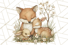 Woodland Spring Creatures PNG, Cute Forest Animals Waking Up Product Image 3