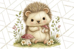 Woodland Spring Creatures PNG, Cute Forest Animals Waking Up Product Image 3
