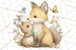 Woodland Spring Creatures PNG, Cute Forest Animals Waking Up Product Image 4